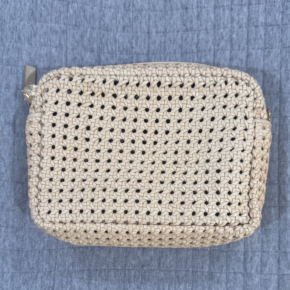 Clare V. Rattan woven cream Midi Sac